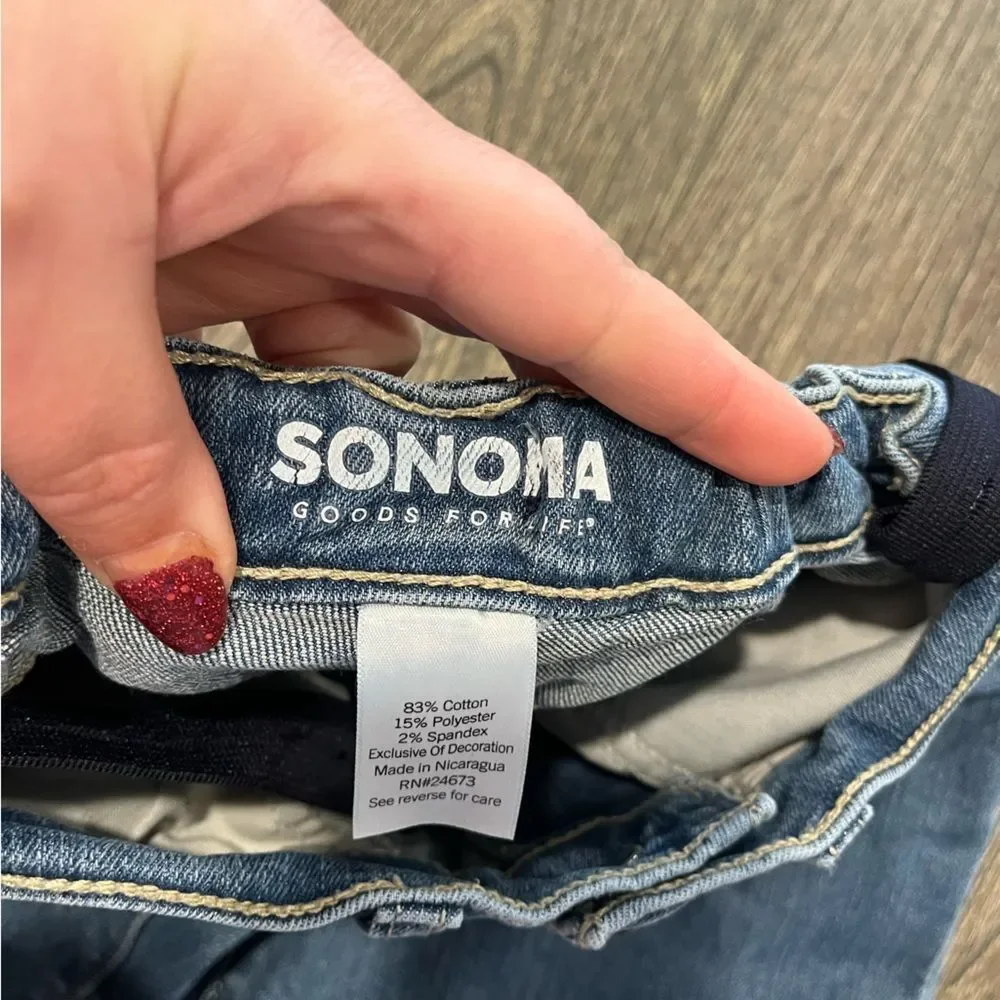 Sonoma Boys Youth Straight Jeans Mid Rise Adjustable Waist Medium Wash Size 12S